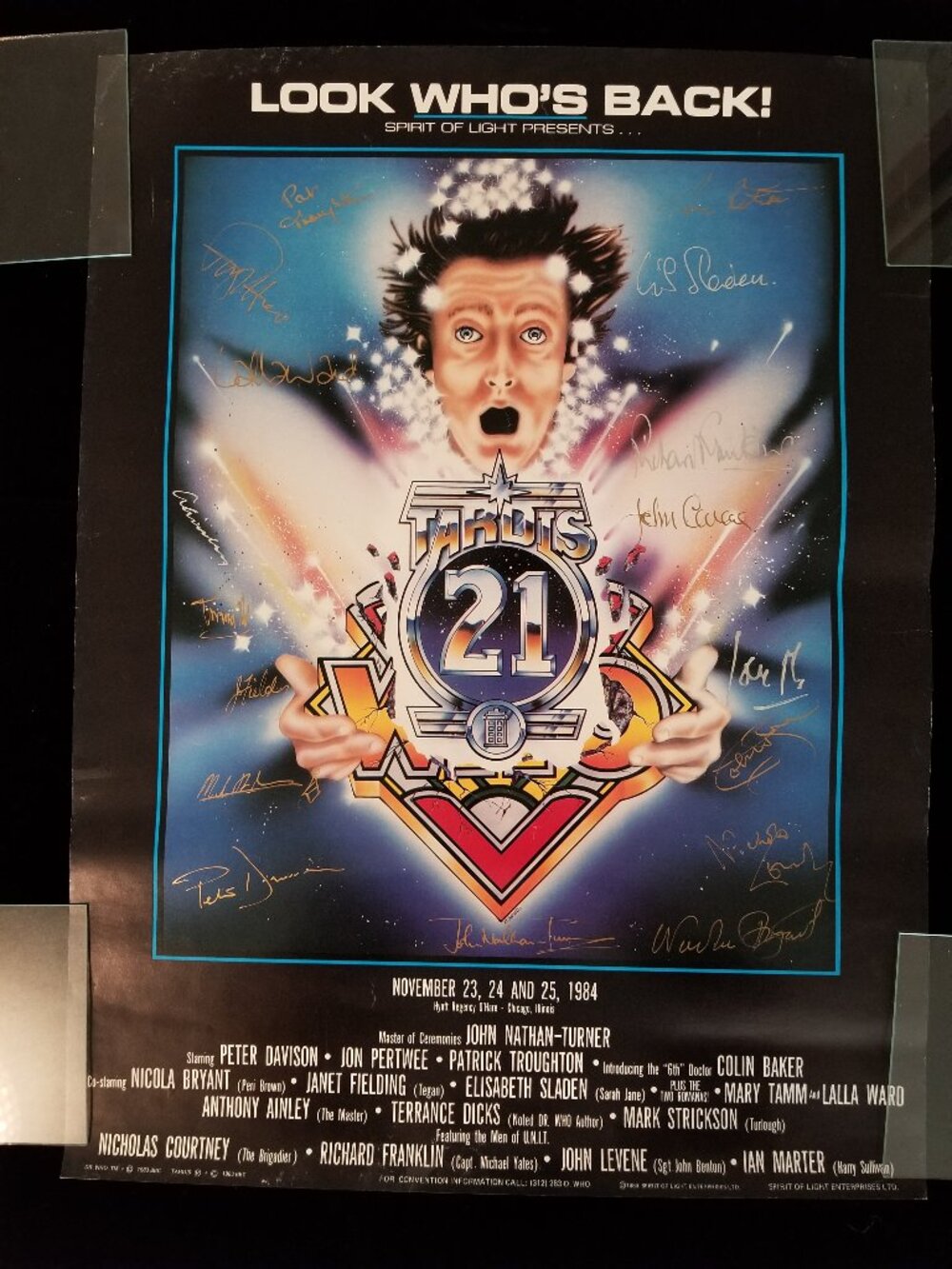 Multi Signed - Doctor Who - Tardis 21 - 1984 Chicago Convention Poster 18" x 24"